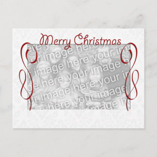 Red White Merry Christmas Holiday Postcard