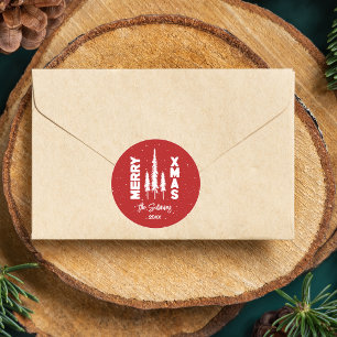 Red & White Merry Xmas Envelope Seal