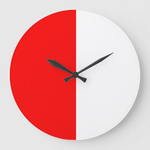 Red & White Minimalist Half-and-Half Wall Clock