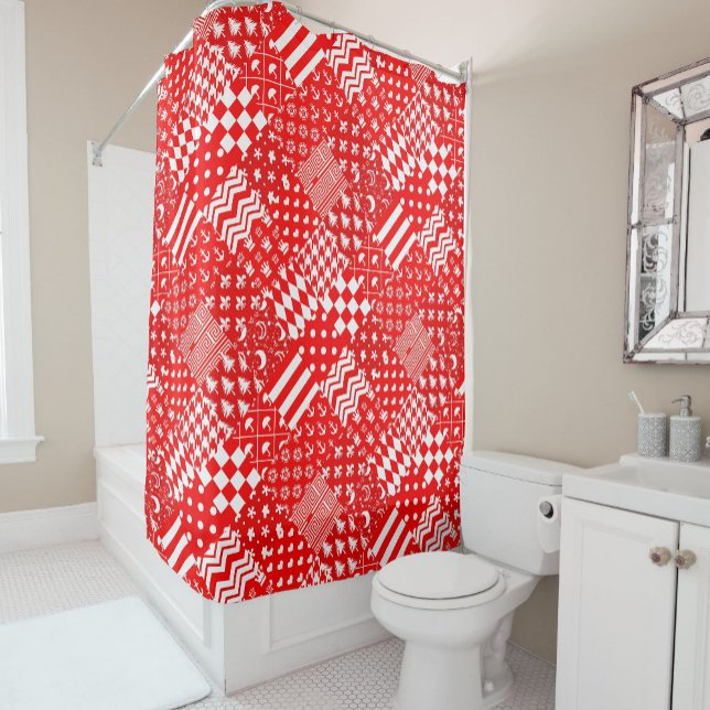 Red White Mixed Patterns Patchwork Design  (Creator Uploaded)