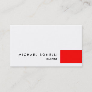 Red White Modern Professional Business Card