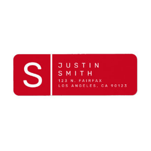 Red & White   Modern Return Address