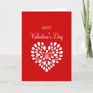 Red White Modern Simple Business Valentine's Day Holiday Card