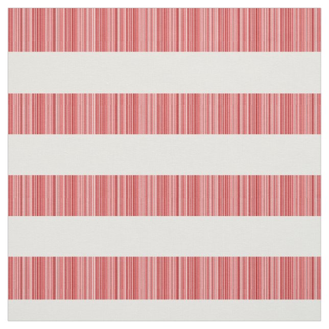 Red White Modern Stripes Fabric (Swatch)