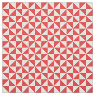 Red White Modern Triangles Pattern Fabric