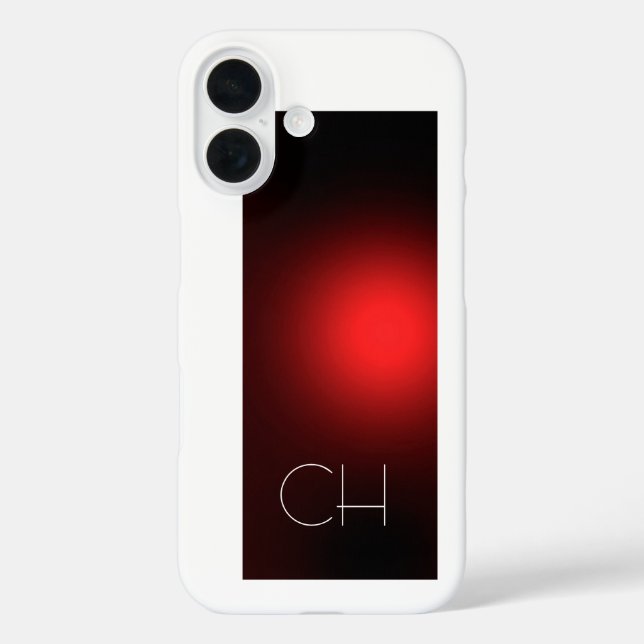 Red White Monogram Simple Plain Replace Add Yours Case-Mate iPhone Case (Back)
