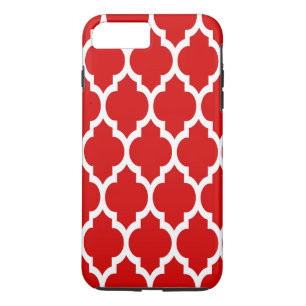 Red White Moroccan Quatrefoil Pattern #4 Case-Mate iPhone Case