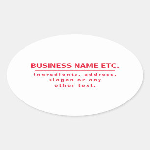 Red & White Multi-Purpose Oval Sticker