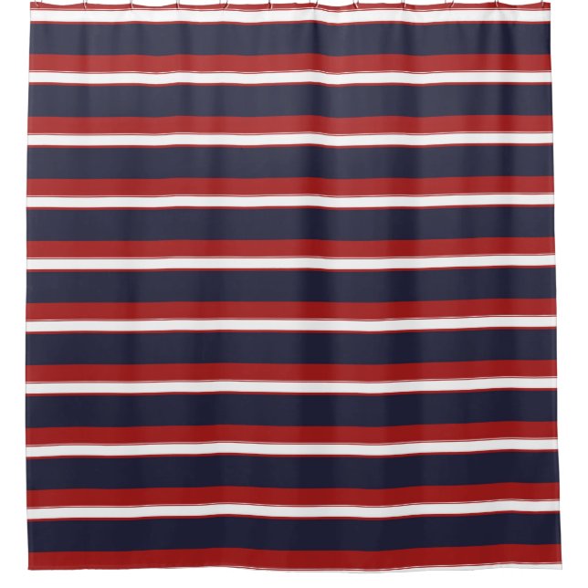 Red White Navy Blue Stripes Nautical Stripe (Front)