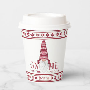 Red & White Nordic   Gnome For the Holidays Paper Cups