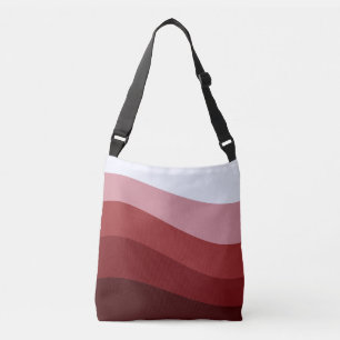 Red White Ombre Wave pattern Crossbody Bag