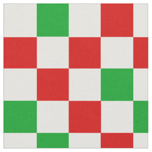 Red White Orange Checkered Pattern Design  Fabric