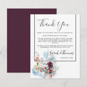 RED WHITE & ORANGE FLORAL ELEGANT THANK YOU INVITATION
