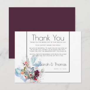 RED WHITE & ORANGE FLORAL ELEGANT THANK YOU INVITATION