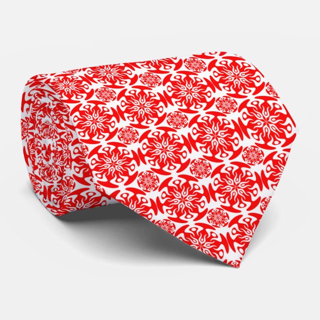red white pattern B 2-22 Tie (Rolled)