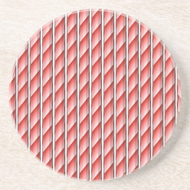 red  white pattern coaster (Front)