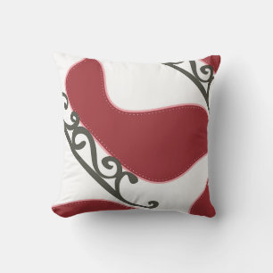 Red/White Pattern Decorative Pillow