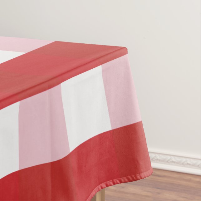 Red & White Pattern Tablecloth for Stylish Dining  (In Situ)
