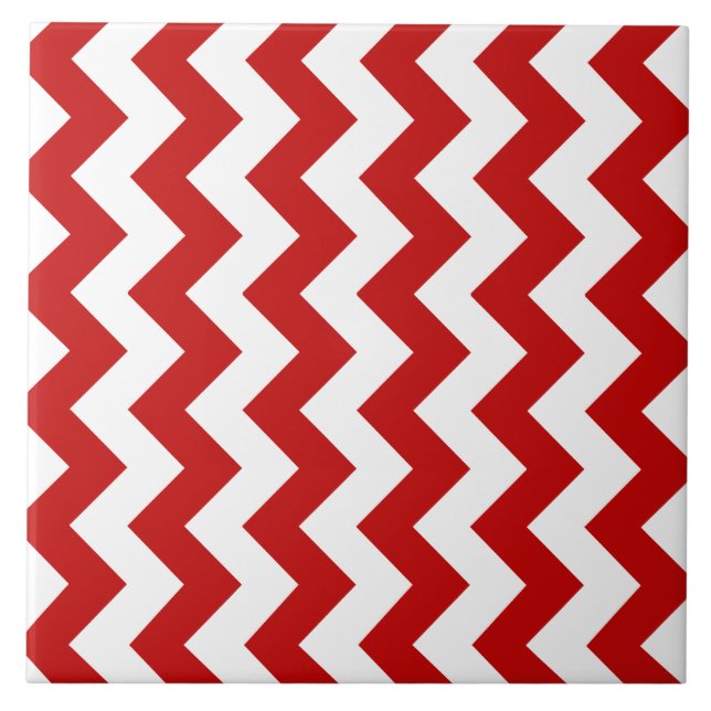Red White Pattern XII Ceramic Tile (Front)