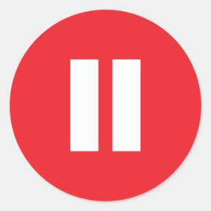 Red & White Pause Button Stickers