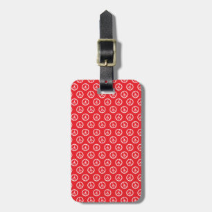 Red White Peace Signs Luggage Tag