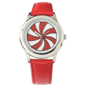 Red White Peppermint Candy Christmas Xmas Watch