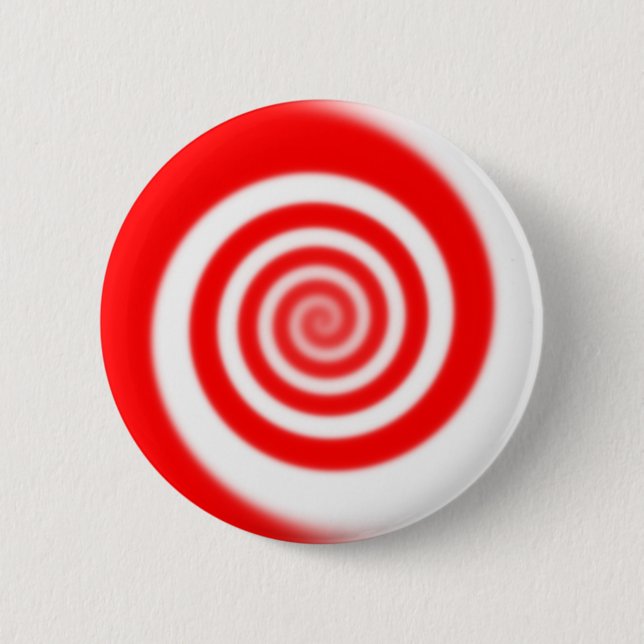 Red & White Peppermint Candy Swirl 2 Inch Round Button (Front)