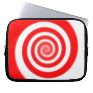 Red & White Peppermint Candy Swirl Laptop Sleeve