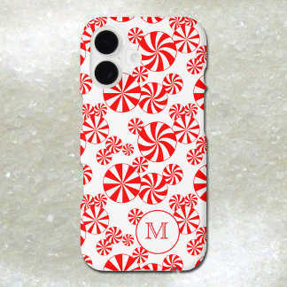 Red White Peppermint Custom Monogram