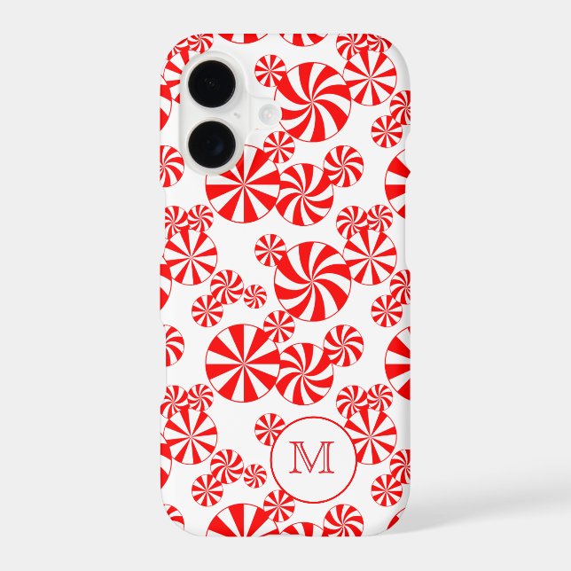 Red White Peppermint Custom Monogram (Verso)