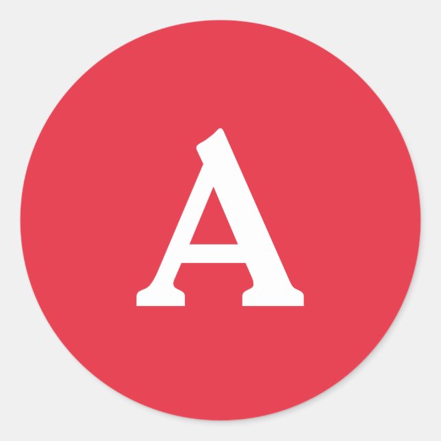 Red & White Personalized Monogram Envelope Seal (Front)