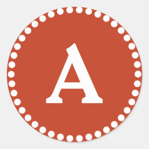 Red & White Personalized Monogram Envelope Seal