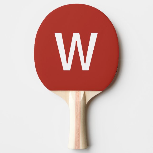Red & white Personalized Ping Pong Ball Paddle (Front)