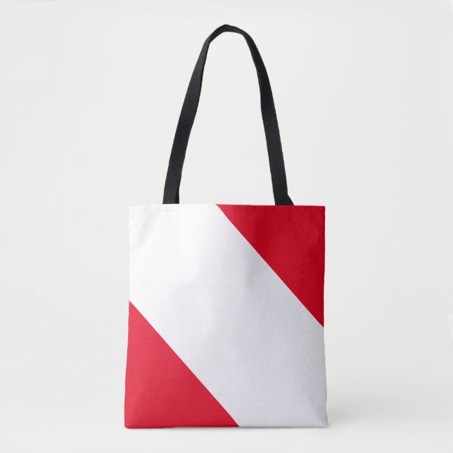 Red & White Personalized Tote Bag (Front)