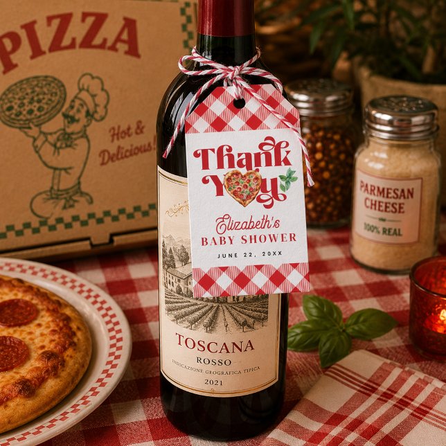 Red White Pizza Themed Favour Tags (Red White Pizza Themed Favor Tags)