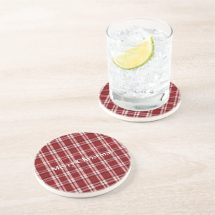 Red White Plaid Coaster