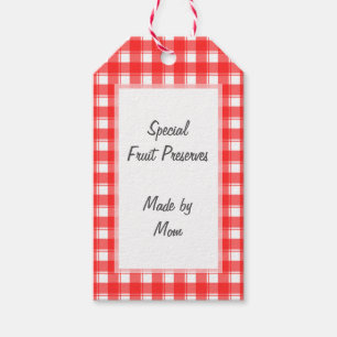 Red White Plaid Editable Canning or Gift Tag