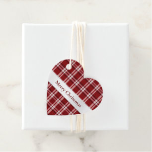 Red White Plaid Favour Tags