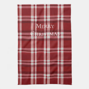 Red White Plaid Kitchen Towel