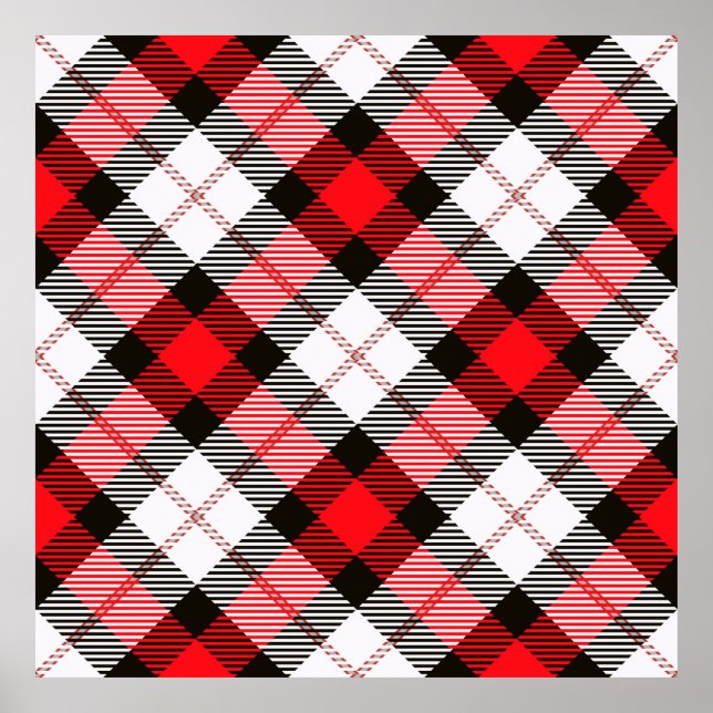 red white plaid poster (Front)