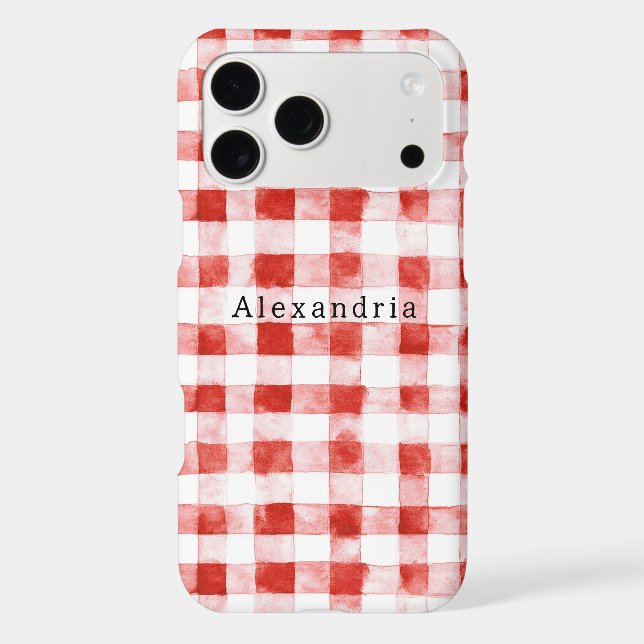 Red White Plaid Stripes Birthday (Back)