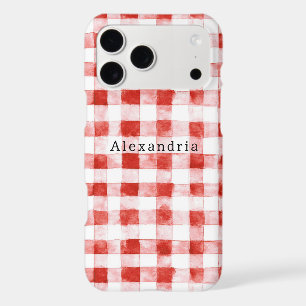 Red White Plaid Stripes Birthday