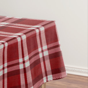 Red White Plaid Tablecloth