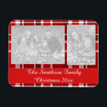 Red White Plaid Tartan Magnet<br><div class="desc">This red and white plaid design has a repeating checked / tartan pattern that's lightly textured. It's a bright,  stylish plaid pattern.</div>