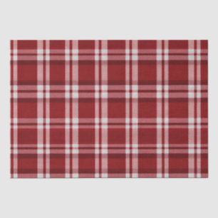 Red White Plaid Tissue Paper