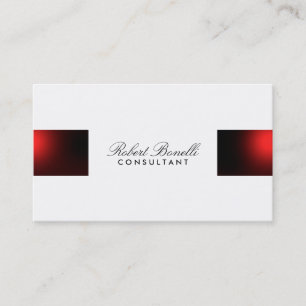 Red White Plain Modern Consultant Business Card
