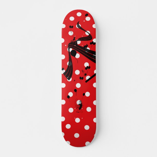 Red & White Polka Dot Comp Skateboard (Front)