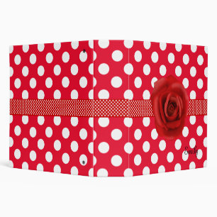 Red & White Polka Dot Stylish Binder