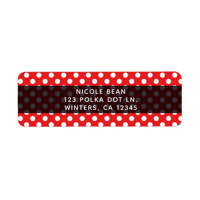 Red White Polka Dots & Black Party Invitation (Front)
