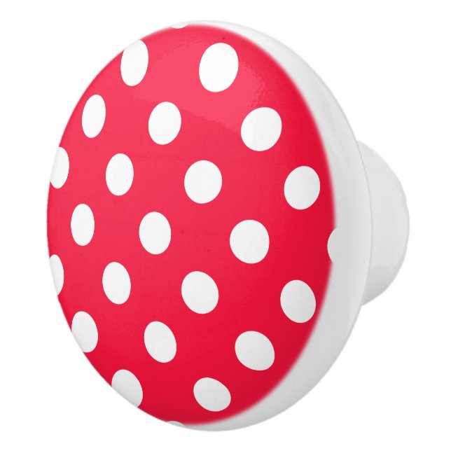 Red & white polka dots knob/drawer pull (Right)